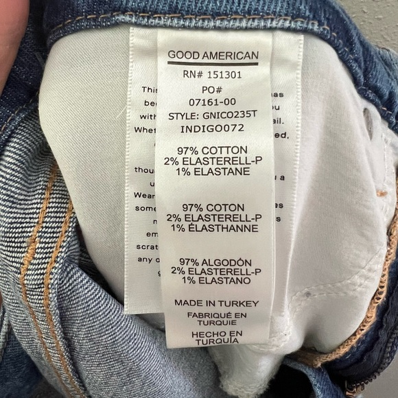 Good American Good 90's Icon Bermuda Shorts in Indigo Size 2 New - Picture 6 of 7